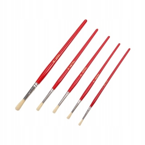 Zestaw 5 szt pędzelków pędzle malarskich z naturalnego włosia okrągłe Astra