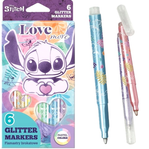 Flamastry mazaki pisaki brokatowe 6 kolorów PATIO Stich Colorino Stitch
