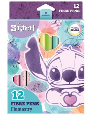 Flamastry mazaki pisaki pastelowe 12 kolorów Lilo i Stitch Stich Happy
