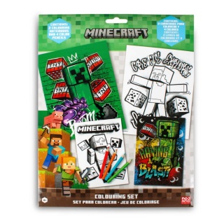 Kolorowanka 2 szt zestaw kreatywny z kredkami Minecraft