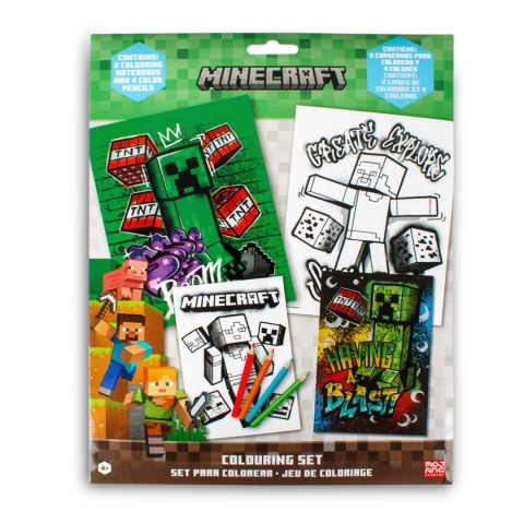 Kolorowanka 2 szt zestaw kreatywny z kredkami Minecraft