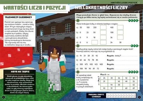 MINECRAFT matematyka MEGAzadania ćwiczenia zadania wiek 10+