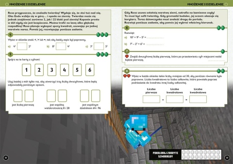 MINECRAFT matematyka MEGAzadania ćwiczenia łamigłówki wiek 12+