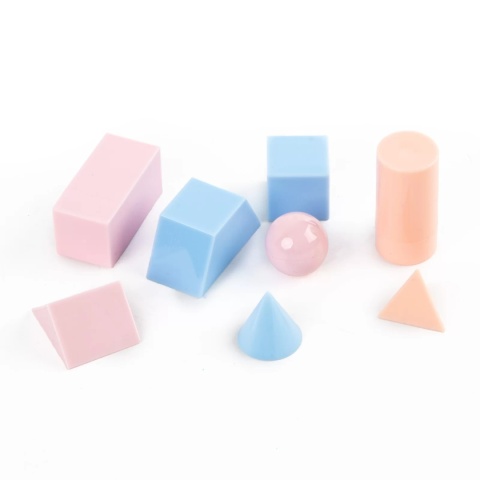 Modele 3D figur geometrycznych A Kidea Pastel zestaw 8 modeli