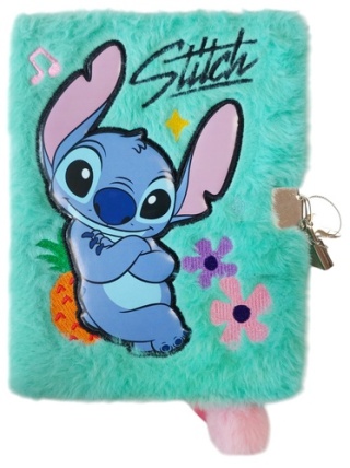 Notatnik pamiętnik puchaty z uszami kudłacz z kłódką kluczyk LILO I STITCH