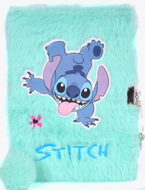 Zestaw Notatnik pamiętnik sekretny puchaty Stich kudłacz z kłódką LILO I STITCH