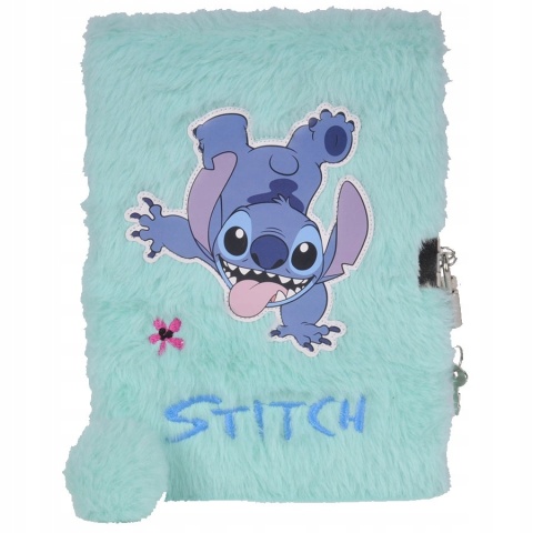 Zestaw Notatnik pamiętnik sekretny puchaty Stich kudłacz z kłódką LILO I STITCH