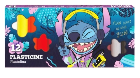 Plastelina okrągła szkolna 12 kolorów Lilo I Stitch Stich Colorino