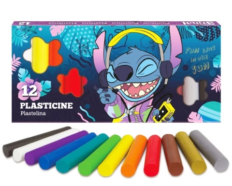 Plastelina okrągła szkolna 12 kolorów Lilo I Stitch Stich Colorino