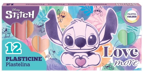 Plastelina okrągła pastelowa 12 kolorów Lilo I Stitch Stich Pastel