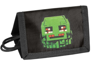 Portfel dziecięcy na szyje portfelik rzep suwak sznurek na karty Pixel Mask