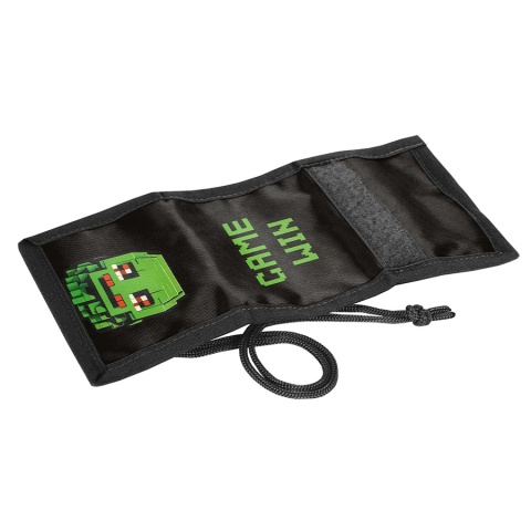 Portfel dziecięcy na szyje portfelik rzep suwak sznurek na karty Pixel Mask
