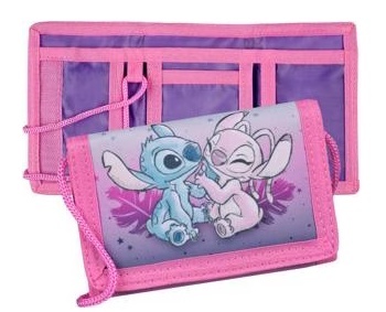 Portfel portfelik torebka ze sznurkiem na szyję rzep Stitch i Angel