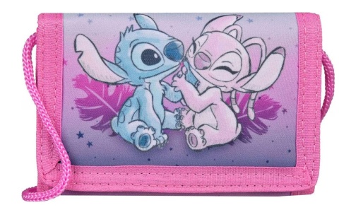 Portfel portfelik torebka ze sznurkiem na szyję rzep Stitch i Angel