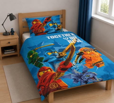 Pościel bawełniana komplet pościeli Lego Ninjago 160x200 cm
