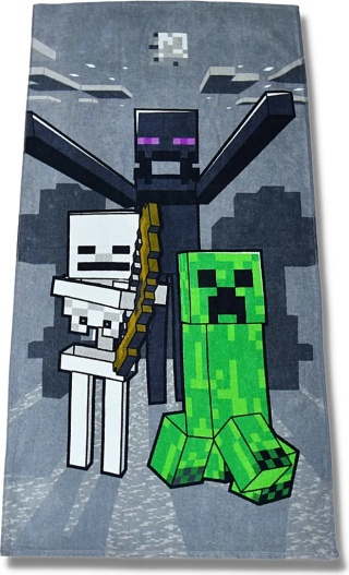 Ręcznik kąpielowy plażowy bawełniany welurowy CREEPER MINECRAFT 70x140
