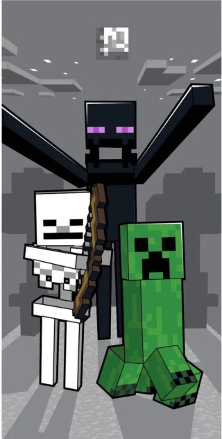 Ręcznik kąpielowy plażowy bawełniany welurowy CREEPER MINECRAFT 70x140