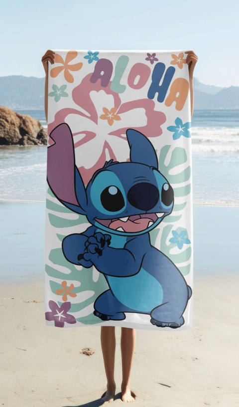 Ręcznik kąpielowy plażowy Lilo i Stitch bawełniany Hawaiian Stich 70x140