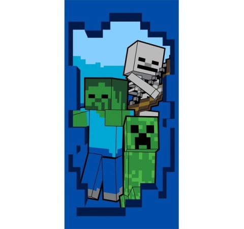 Ręcznik kąpielowy plażowy bawełna welurowa MINECRAFT 70x140