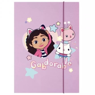 Teczka z gumką A4 na dokumenty KOCI DOMEK GABI gabdorable