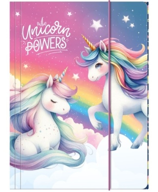 Teczka z gumką A4 na dokumenty rysunki Unicorn jednorożec