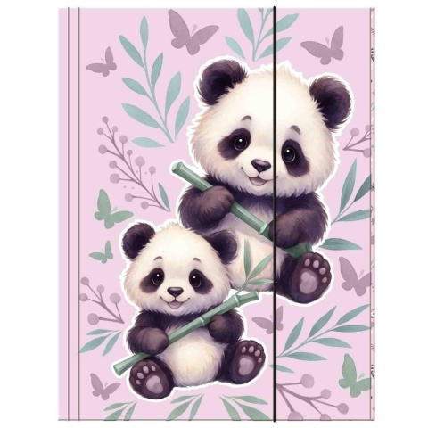 Teczka z gumką A4 na dokumenty szkolna Panda 11 derform