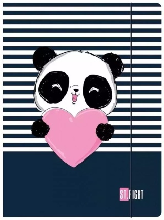 Teczka z gumką A4 na dokumenty szkolna panda serduszko