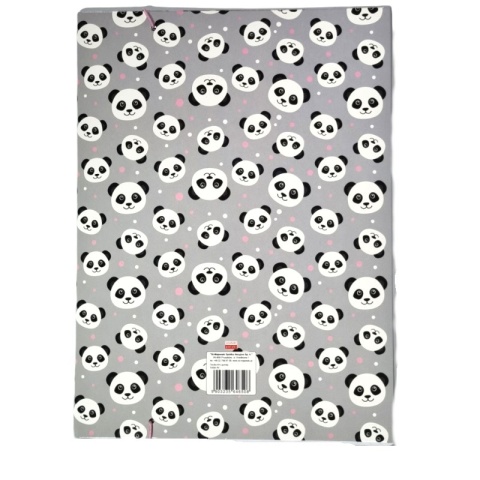 Teczka z gumką A4 na dokumenty szkolna panda szary