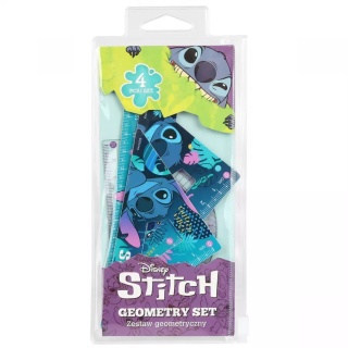 Zestaw geometryczny 4 elementy linijka ekierka kątomierz LILO I STITCH