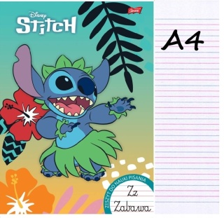 Zeszyt A4 Stitch trzylinia kolorowa do nauki pisania 32 kartki