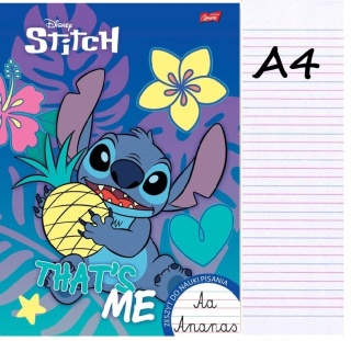 Zeszyt A4 Stitch trzylinia kolorowa do nauki pisania 32 kartki
