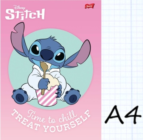 Zeszyt A4 w kratkę 32 kartek LIlo i Stitch ze smakołykami