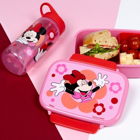 Bidon na wodę 500ml + śniadaniówka z przegródkami Myszka Minnie