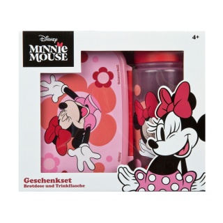 Bidon na wodę 500ml + śniadaniówka z przegródkami Myszka Minnie
