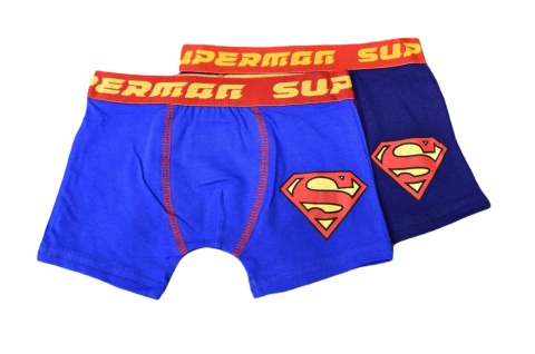 Bokserki majtki dziecięce Superman bawełniane dla chłopca 2-PAK 116/128