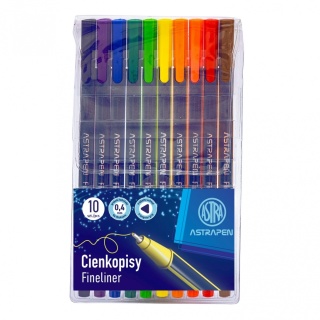 Cienkopis 0,4 mm trójkątny Astrapen Astra 10 kolorów 10 szt