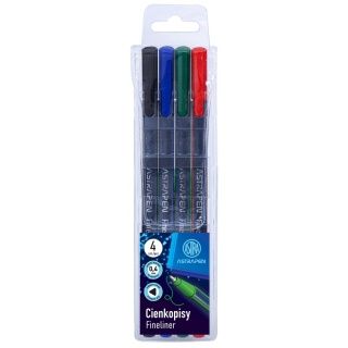 Cienkopis 0,4 mm Astrapen Astra niebieski zielony czerwony czarny 4 szt
