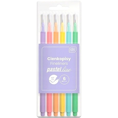 Cienkopis pisaki INTERDRUK pastelowe 0,7 mm zestaw 6 szt