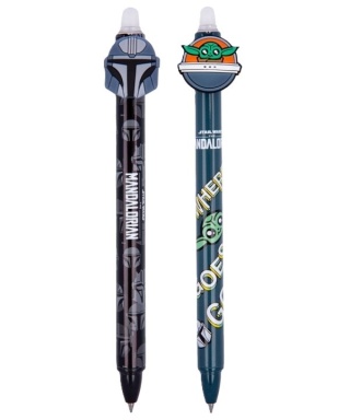 Długopis wymazywalny ścieralny STAR WARS Mandalorian Grogu Djarin 2 szt