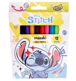 Flamastry mazaki pisaki 12 kol LILO I STITCH Stich