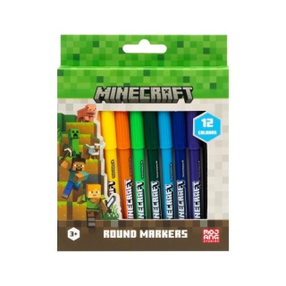 Flamastry mazaki pisaki 12 kolorów pixel MINECRAFT