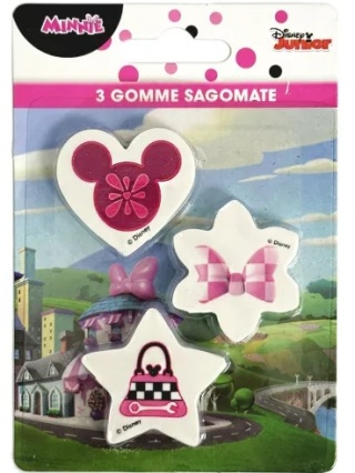 Gumki do mazania 3 szt gumka MYSZKA MINNIE