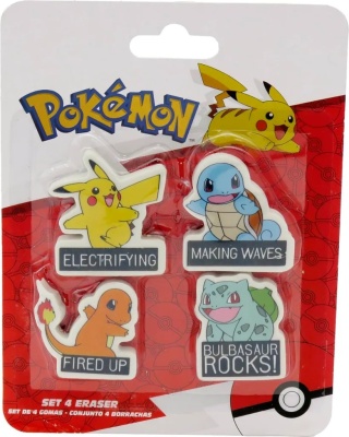 Gumki do ścierania mazania POKEMON 4 SZT