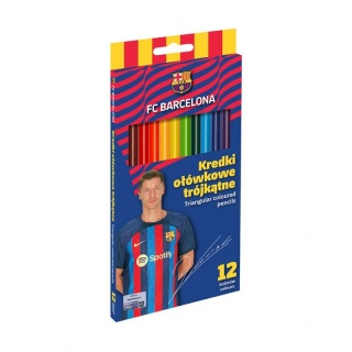 Kredki ołówkowe trójkątne 12 kol FC BARCELONA FCB Lewandowski