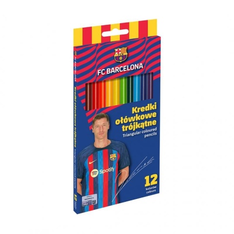 Kredki ołówkowe trójkątne 12 kol FC BARCELONA FCB Lewandowski