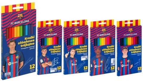 Kredki ołówkowe trójkątne 12 kol FC BARCELONA FCB Lewandowski