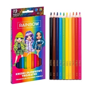 Kredki ołówkowe trójkątne 12 kol RAINBOW HIGH