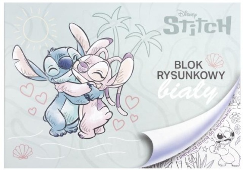 Lilo i Stitch Stich blok rysunkowy z kolorowanką A4 20 kartek biały