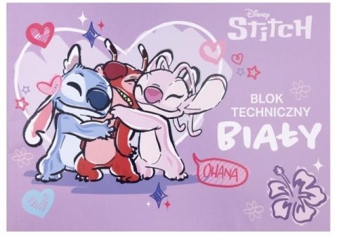 Lilo i Stitch Stich blok techniczny A4 10 kartek 170g biały