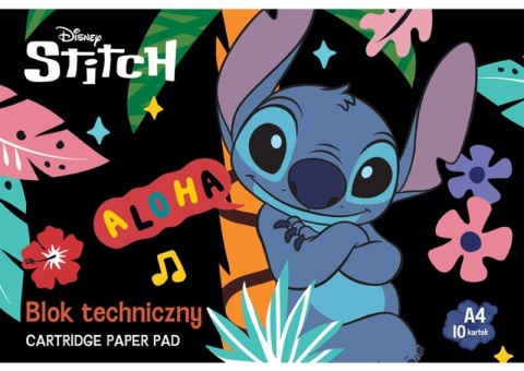 Lilo i Stitch Stich blok techniczny A4 10 kartek biały